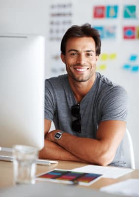 Empresario contento